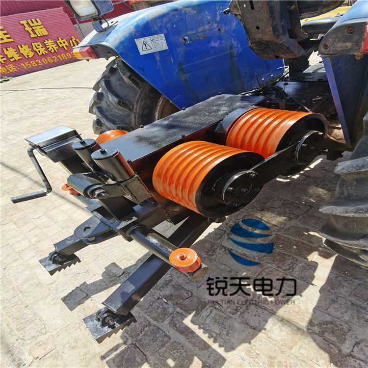 上海钮荷兰拖拉机绞磨四轮后边加装紧线绞磨机自带吊杆拖拉机绞磨立式