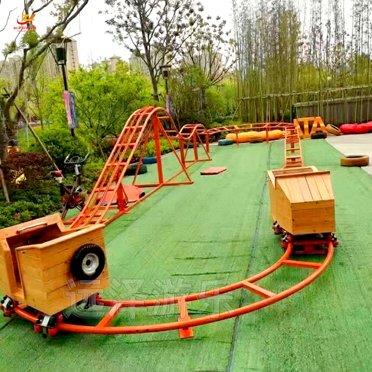 农庄乐园网红坑爹车 人力亲子过山车 脚蹬坑爹车