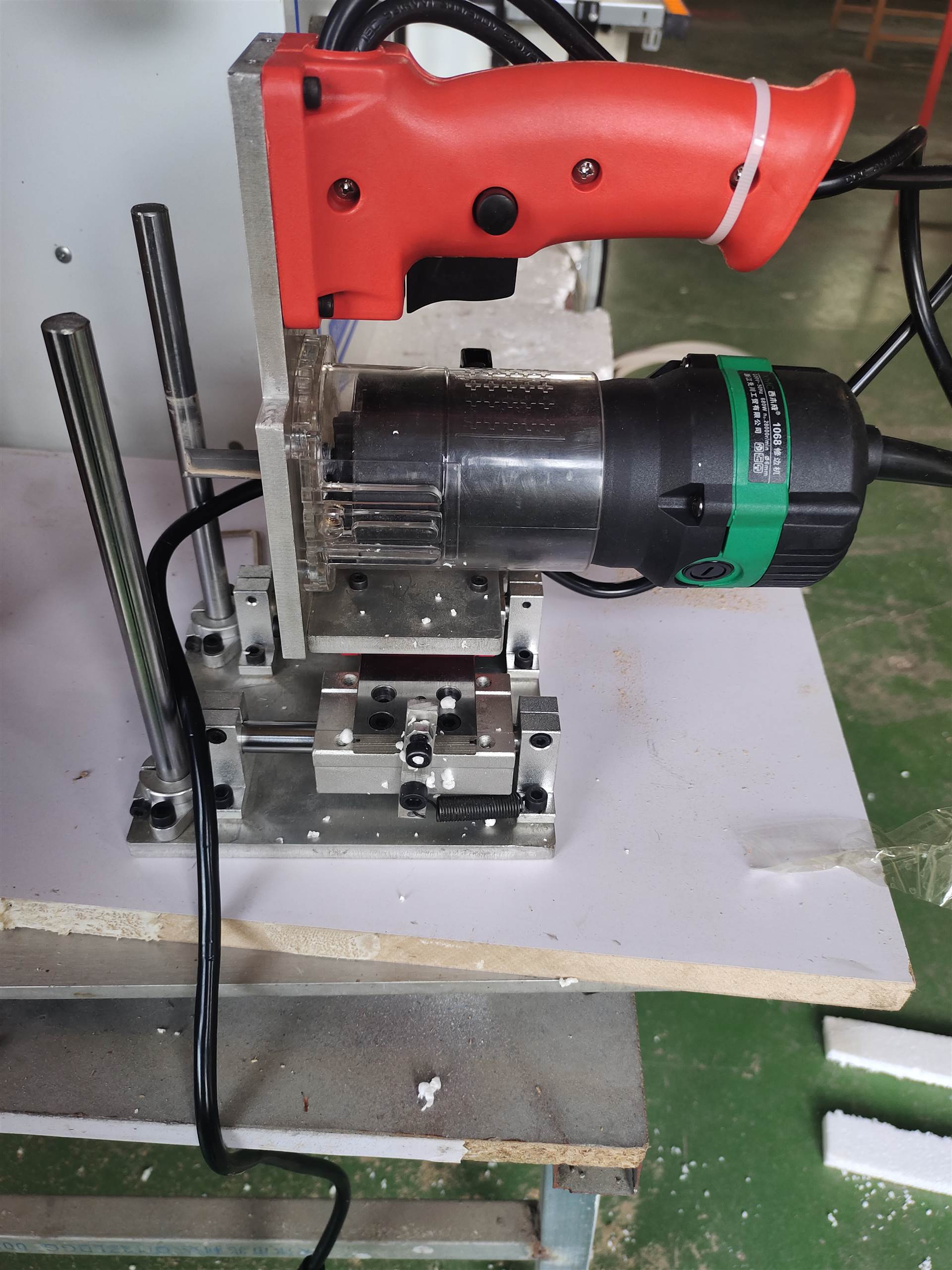 新款电动二合一开槽机能开隐形槽三合一侧孔盲孔木销孔