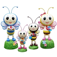 佛山卡通蜜蜂玻璃钢雕塑 花园景观摆件