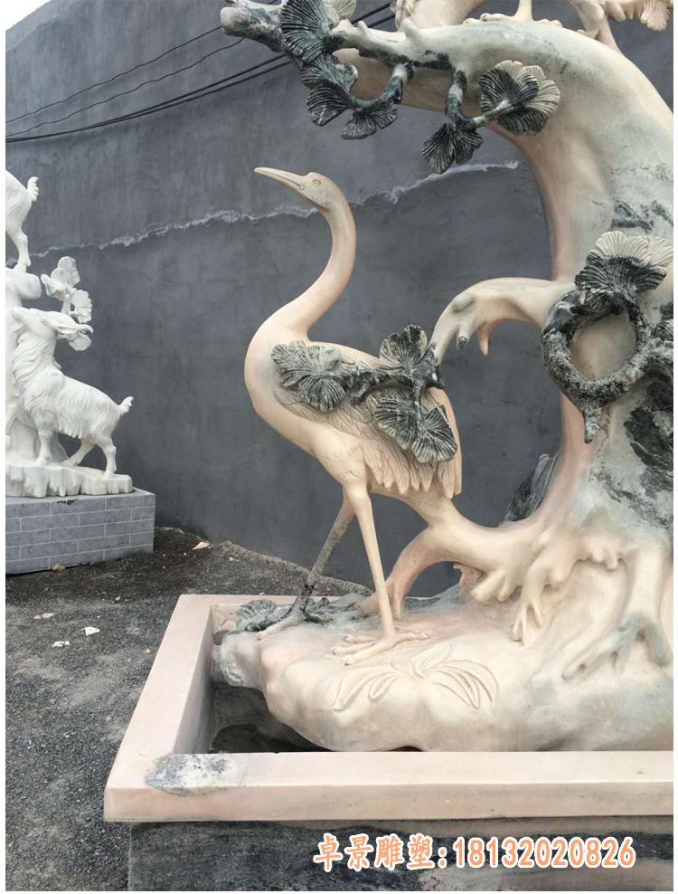 园林仙鹤动物石雕