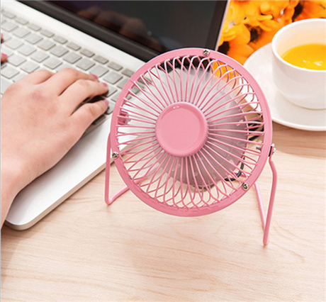 夏季桌面小风扇4寸铝叶风扇金属旋转usb风扇批发迷你铁艺