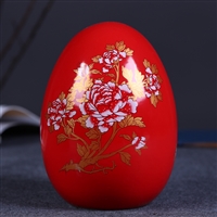 陶瓷福蛋 景德镇陶瓷工艺品 家居摆件中国红福蛋装饰品