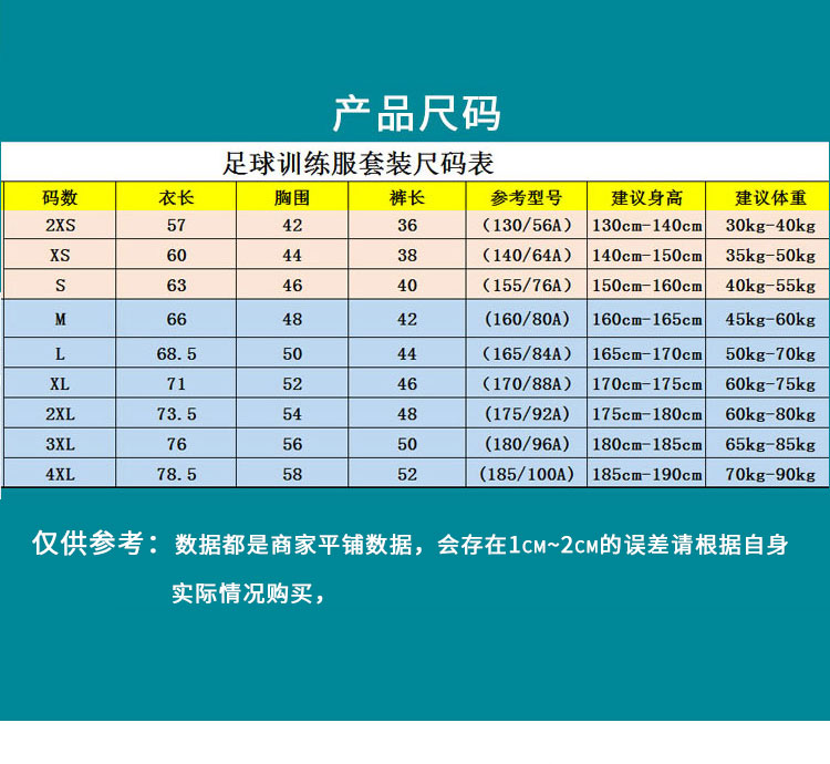 足球球衣码数对照表图片