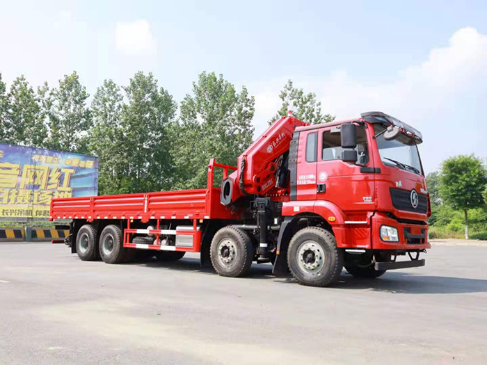 国六陕汽德龙前四后八上装35吨折臂随车吊