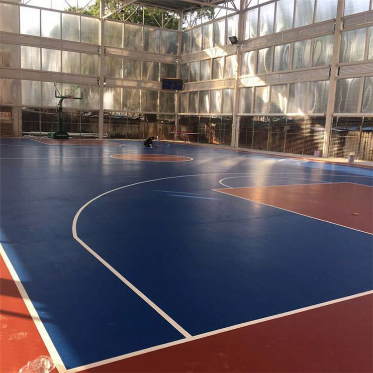运动篮球场塑胶地面地板施工 室内外硅pu球场材料 鑫翊体育
