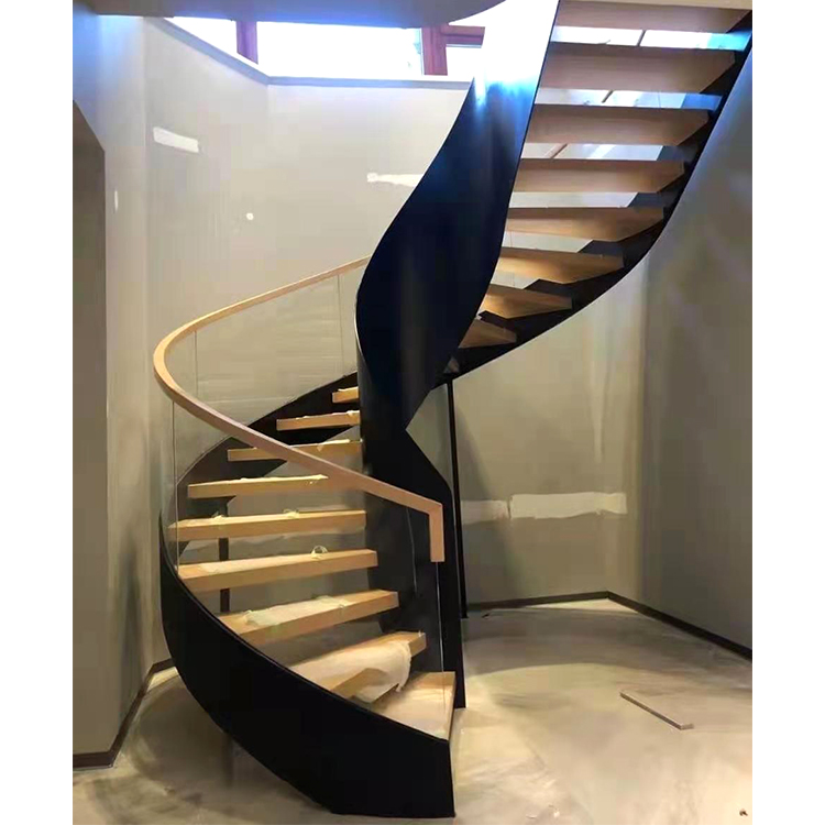 靠墙卷弧楼梯扶手 复式楼梯生产加工