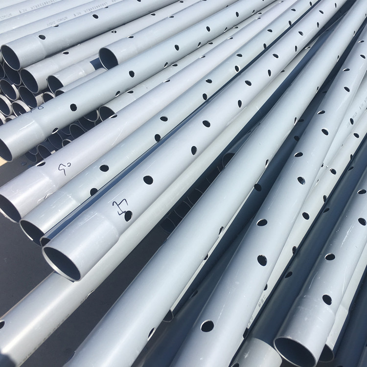 pvc打孔管渗透管穿孔管纵向pvc开孔管海绵城市垃圾填埋用可定制渗水管
