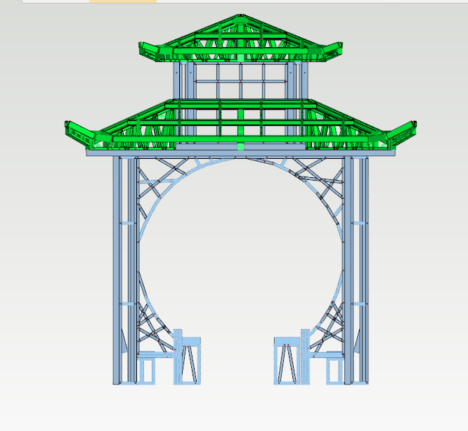 轻钢牌坊 景区建筑造价 钢结构生产厂家