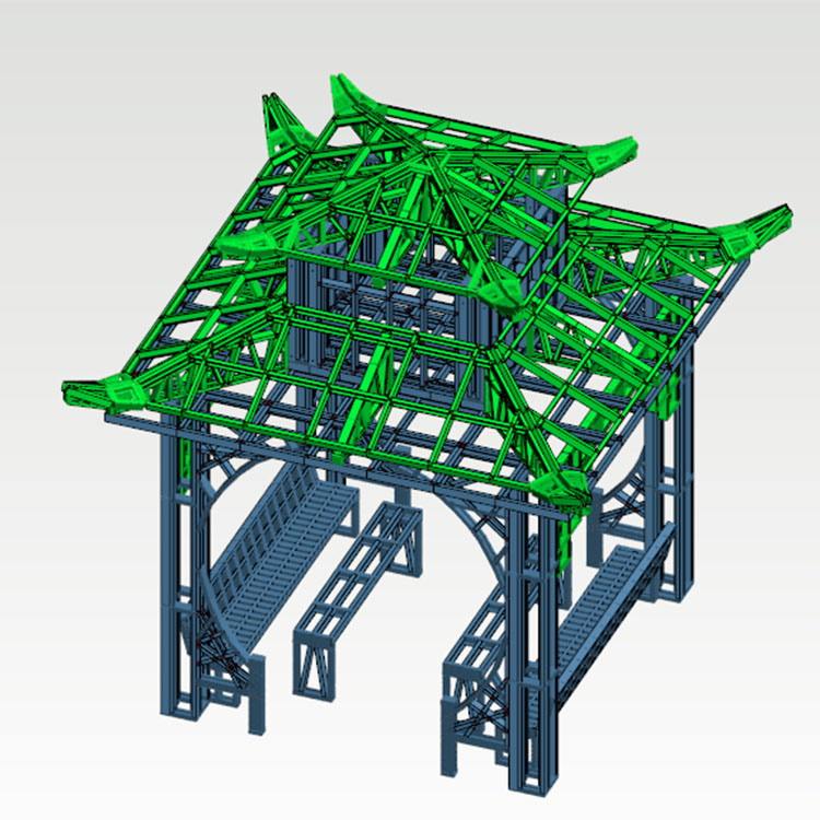 彩钢瓦凉亭骨架图片