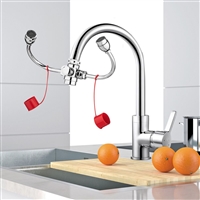 天津水龙头两用洗眼器 北京实验室简易304不锈钢双口洗眼器