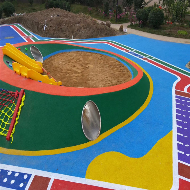 普奥斯体育销售全塑型塑胶跑道儿童游乐场epdm塑胶跑道带料施工