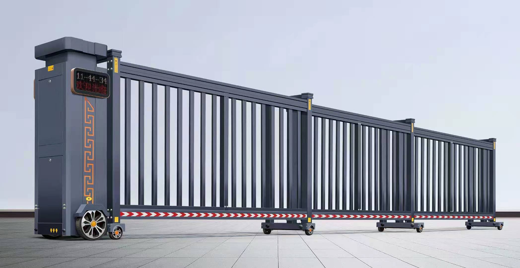 聊城安装伸缩门厂家/聊城工地电动伸缩门批发/h3悬浮门/济南鼎力