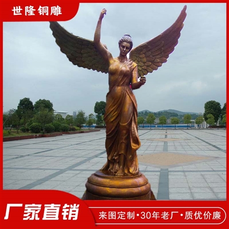 户外大型天使人物雕塑 广场西方人物铜雕 世隆纯铜雕塑