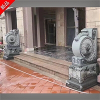 別墅石雕抱鼓 大象石雕門鼓石 花崗巖定制 園林景觀裝飾品