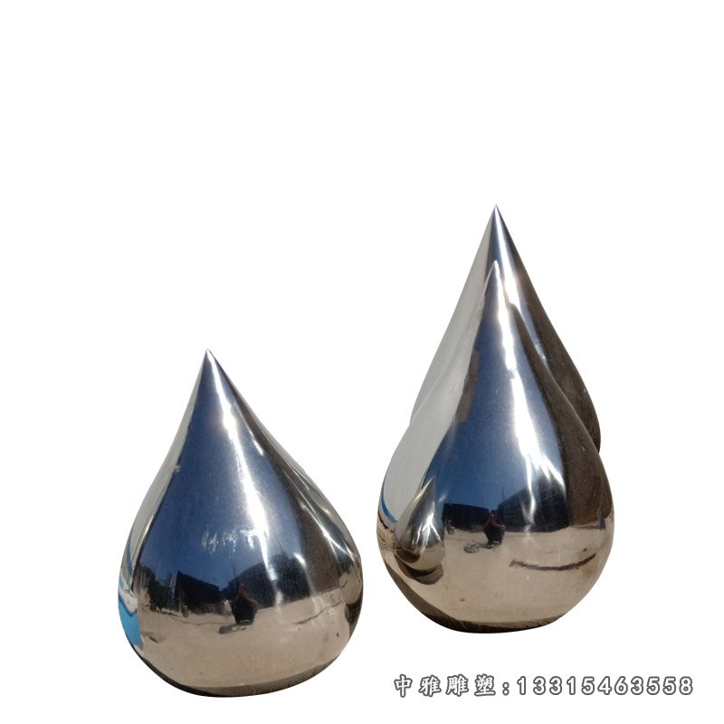 不锈钢镜面水滴雕塑