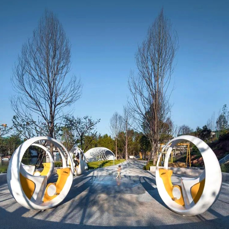 经典造型自行车喷泉设计多功能互动喷泉款式三喜单车喷泉