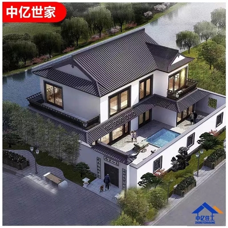 新中式轻钢结构建房 四合院别墅建筑材料单介绍