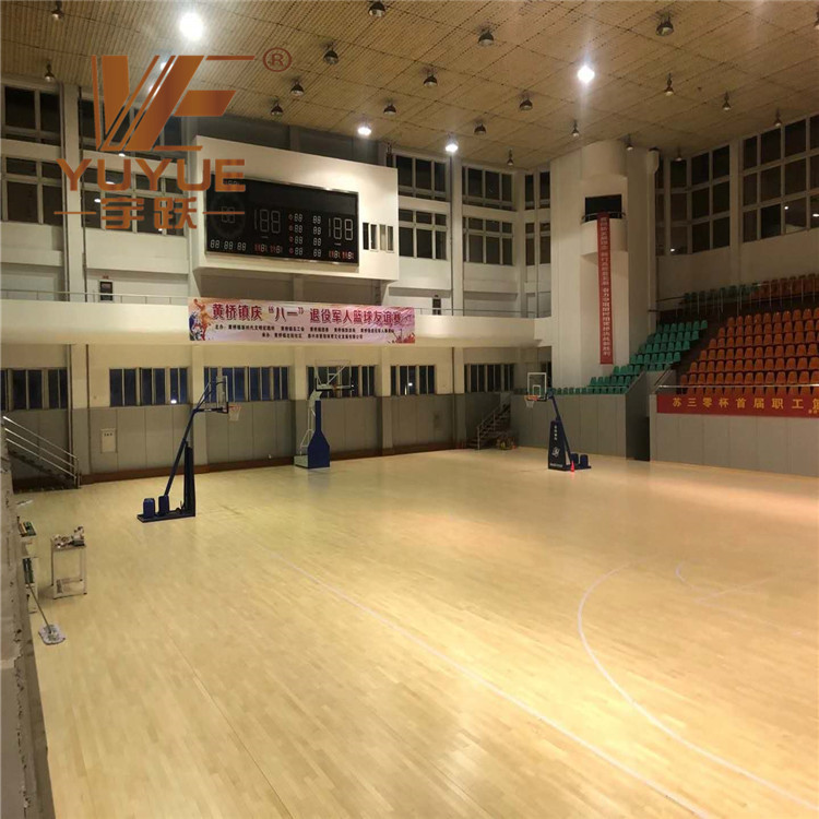 济宁篮球馆木地板 现场施工效果
