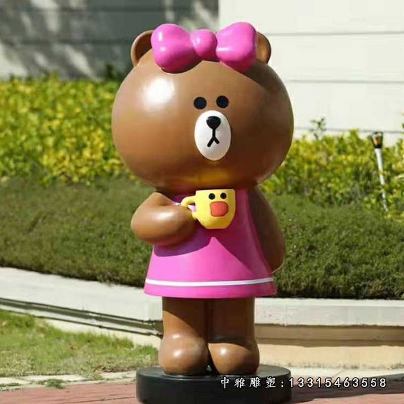玻璃钢商场卡通布朗熊雕塑