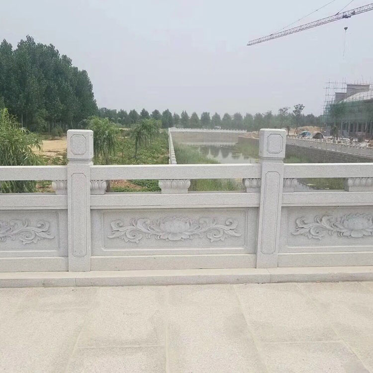 厂家定制汉白玉石栏杆 花岗岩栏板大理石石雕栏板 河道护栏石栏杆