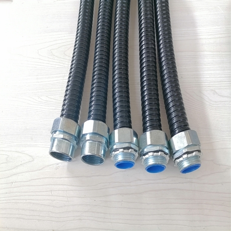 南京电气波纹金属软管灰色pvc披覆不锈钢软导管包线管带接头