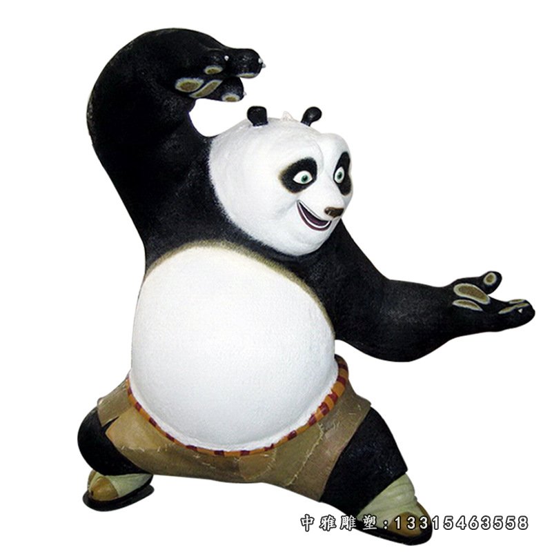 卡通功夫熊猫玻璃钢雕塑