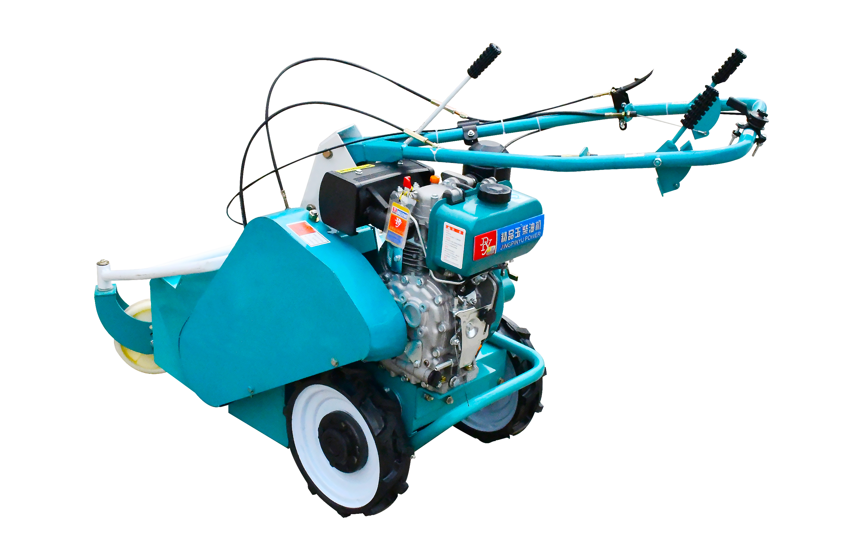 手扶多功能碎草机免拉启动无极变速双差速