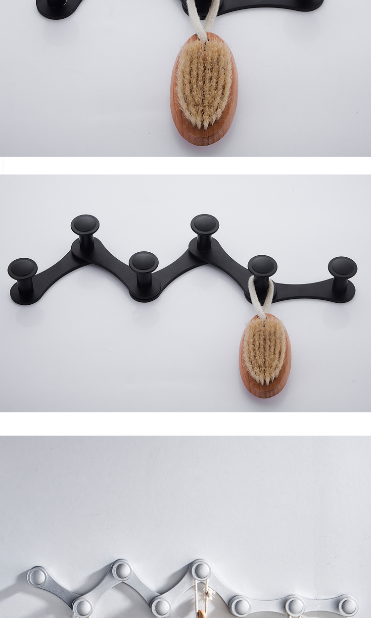链条挂衣钩太空铝排钩壁挂式免打孔浴室衣帽挂钩可伸缩卫生间排钩