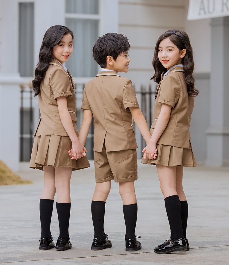 卡其色英伦风园服校服 幼儿园园服礼服校服厂家批发定做