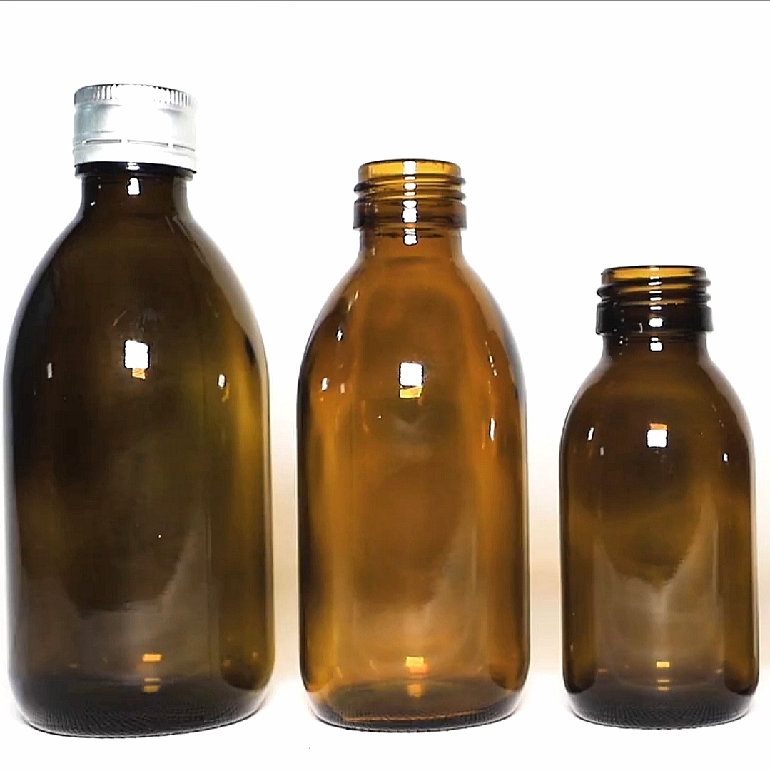 棕色口服液瓶山东药玻糖浆瓶钠钙玻璃药瓶dinpp28棕色瓶250ml