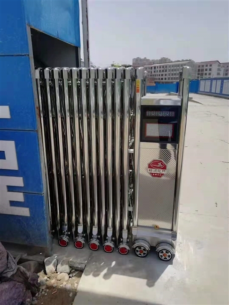 吴忠工地伸缩门大门电动门电动伸缩门安装厂家