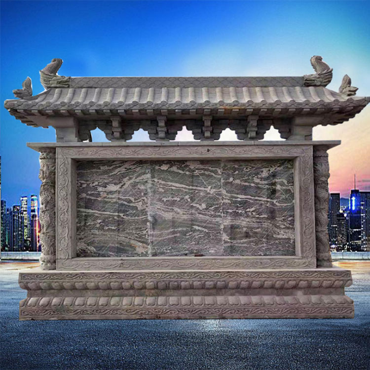 居民宅石雕迎客松影背墙