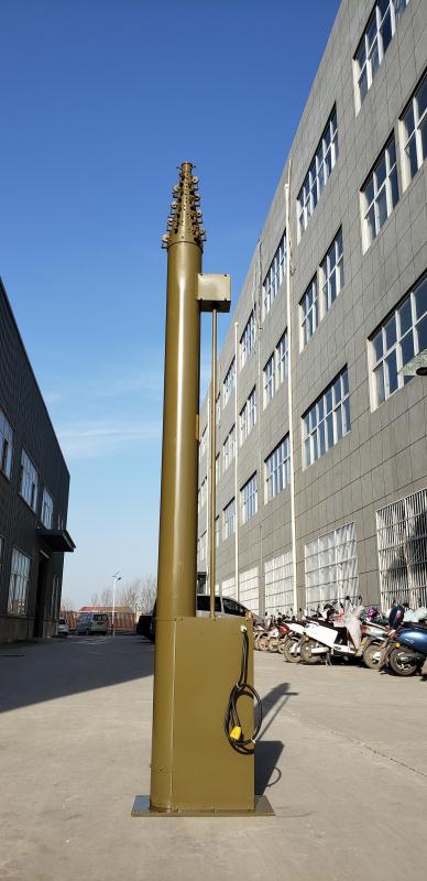 电动升降杆便携式可移动升降杆可带三脚架军绿色野外避雷针桅杆