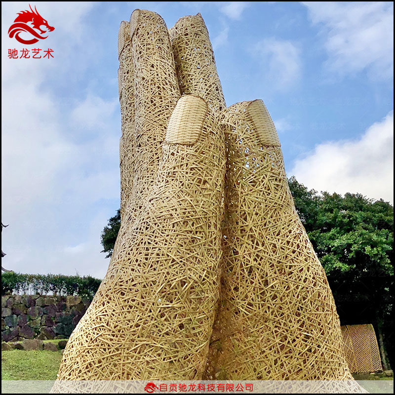 大型竹编艺术造型装置定制户外竹艺编织工艺品公司