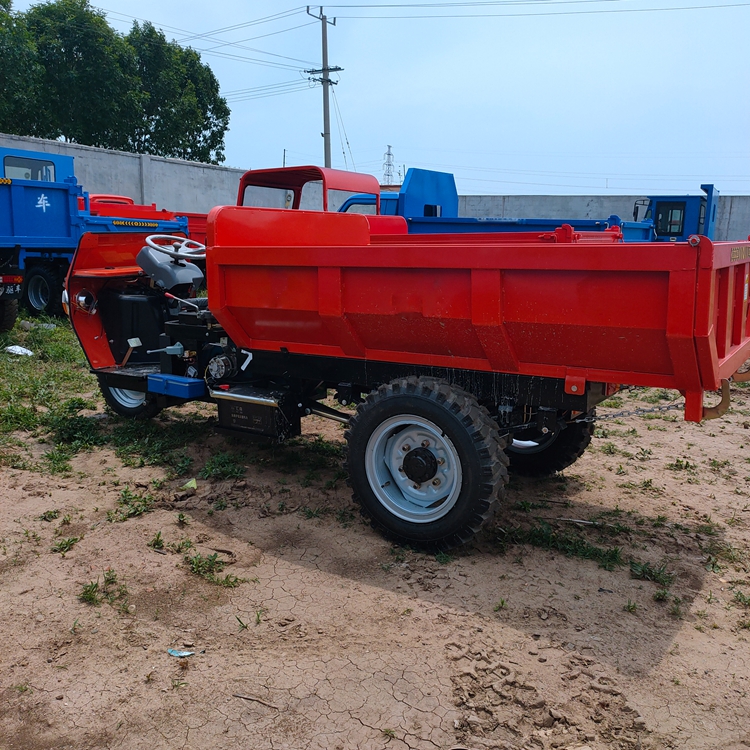 柴油农用三轮车建筑工地翻斗式三轮车18马力工程蹦蹦车