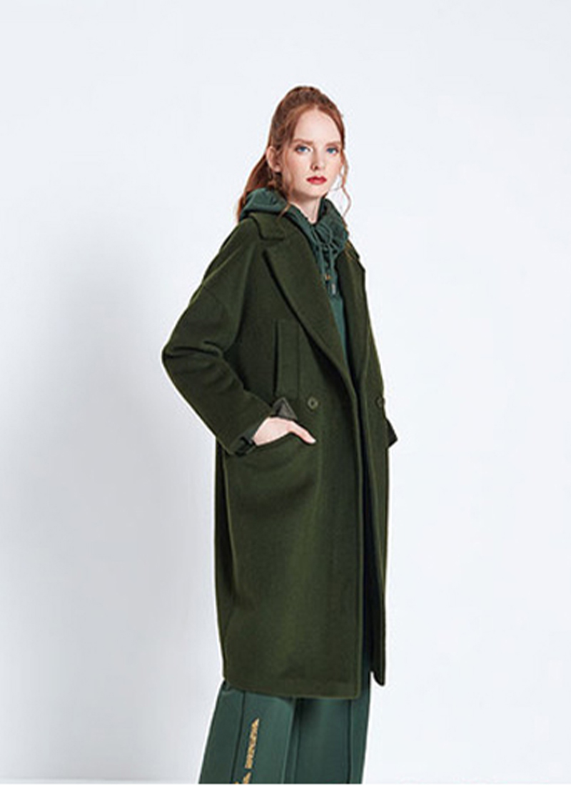 水波纹双面羊绒女装尾货货源班晓雪品牌女装折扣批发