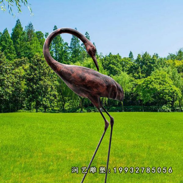 景区铜雕鹤动物雕塑
