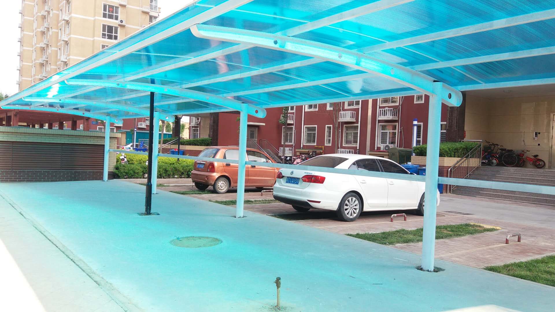 锦州耐力板车棚湖蓝色pc耐力板批发