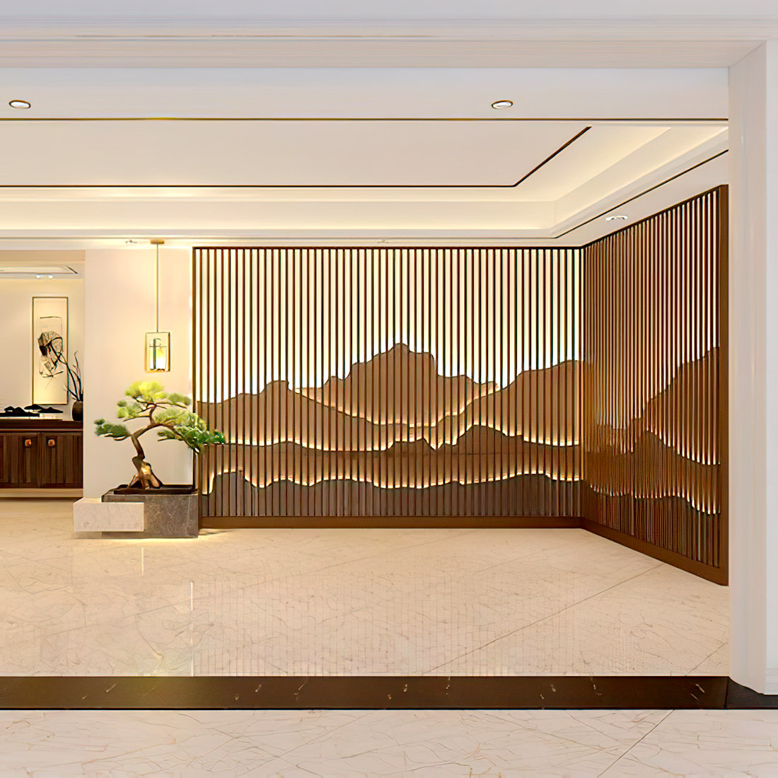 不锈钢屏风背景墙佛山背景墙公司上居一宝