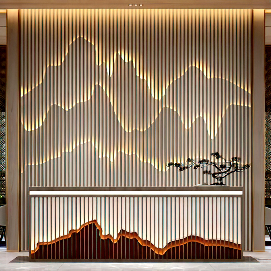 不锈钢屏风背景墙佛山背景墙公司上居一宝