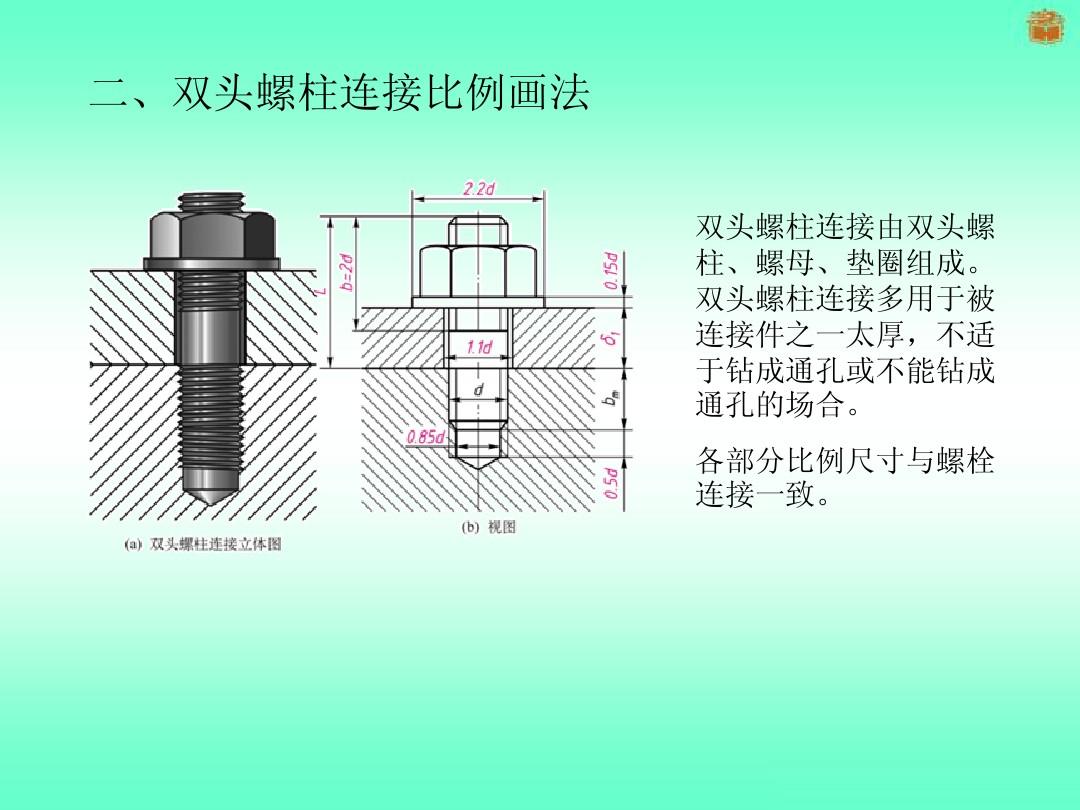 双头螺柱连接画法图片