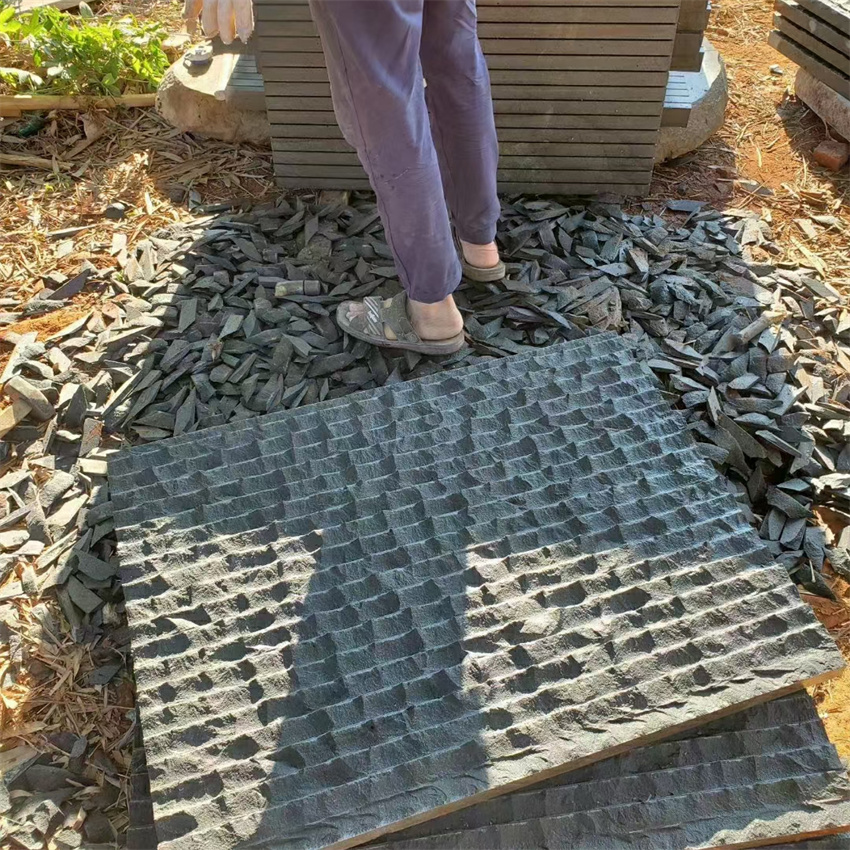 中国黑大理石斧剁面加工