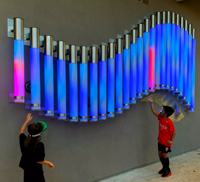 上海幕明多彩竖琴互动装置制作