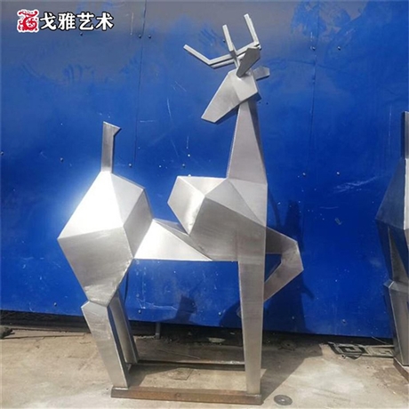 不锈钢雕塑鹿定制 园林景观风动装置定制 戈雅艺术 