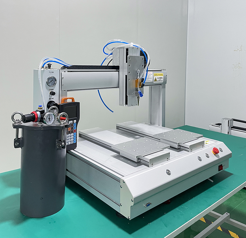 荣智佛山全自动点胶机 双工位打胶机 纸箱礼品盒平台涂胶机