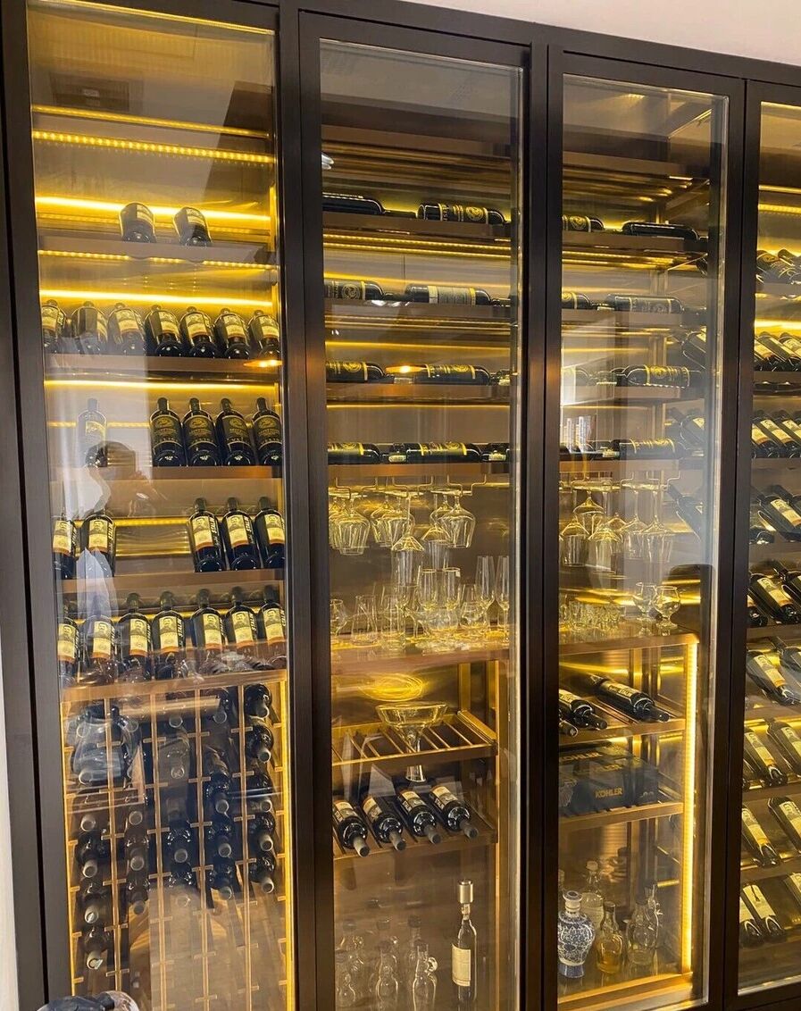 酒窖不锈钢恒温酒柜现代中式风格
