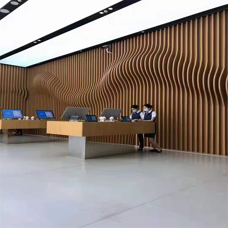 仿木纹外墙铝方管装饰 铝合金方管型材 铝合金背景墙