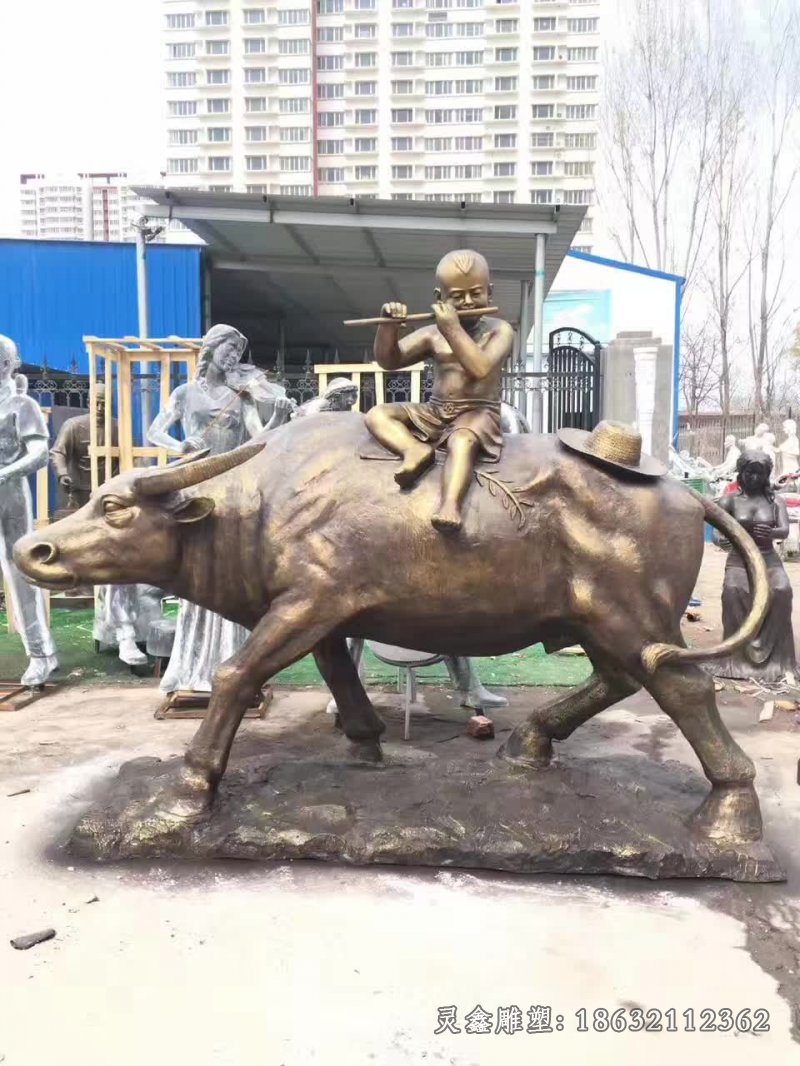 牛校园动物铜雕