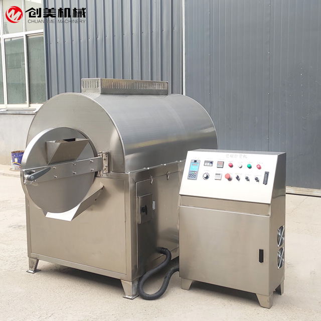 创美全自动滚筒炒货机 电磁加热炒米机 大型炒豆子机器 厂家直供